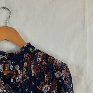 red camel navy floral dress woman’s size large